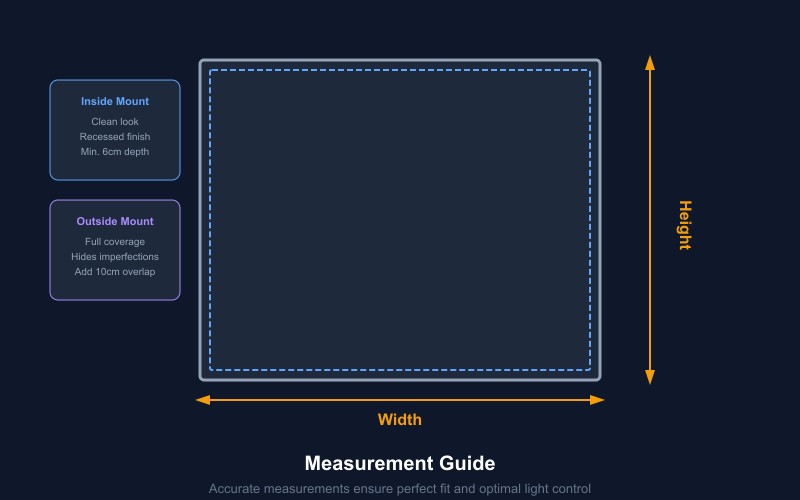 Venetian blind measurement guide for architects